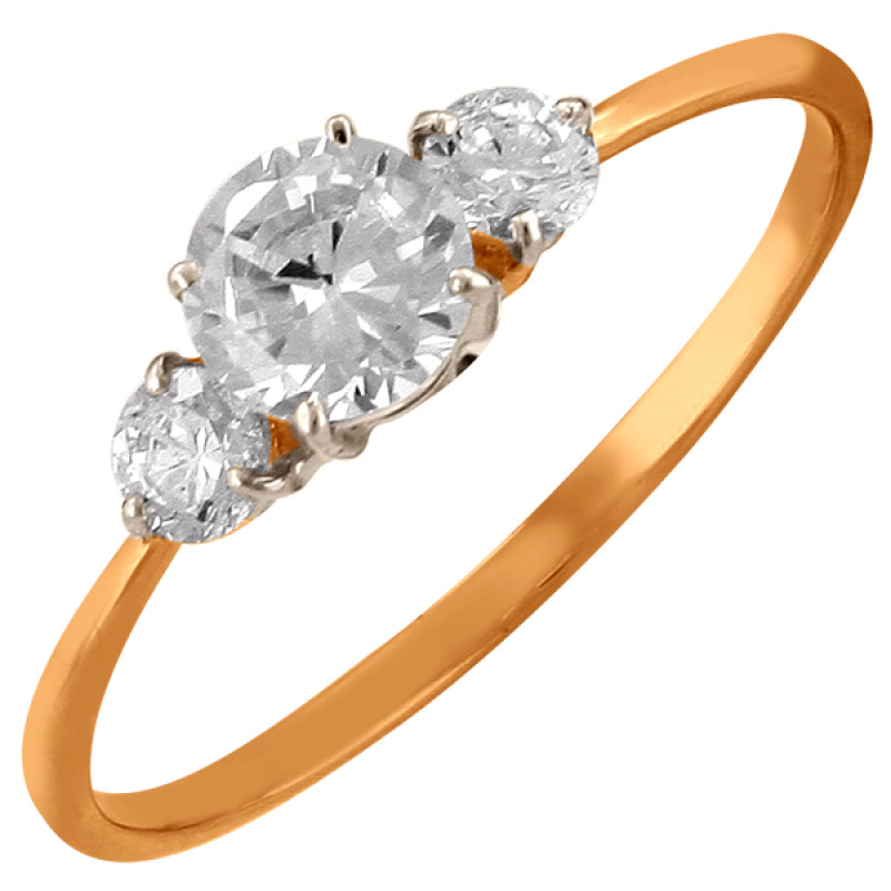 Кольцо из золота с камнем Фианит фото, цены