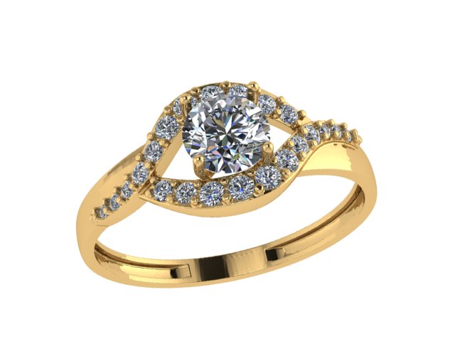 Кольцо из золота с камнем Фианит фото, цены