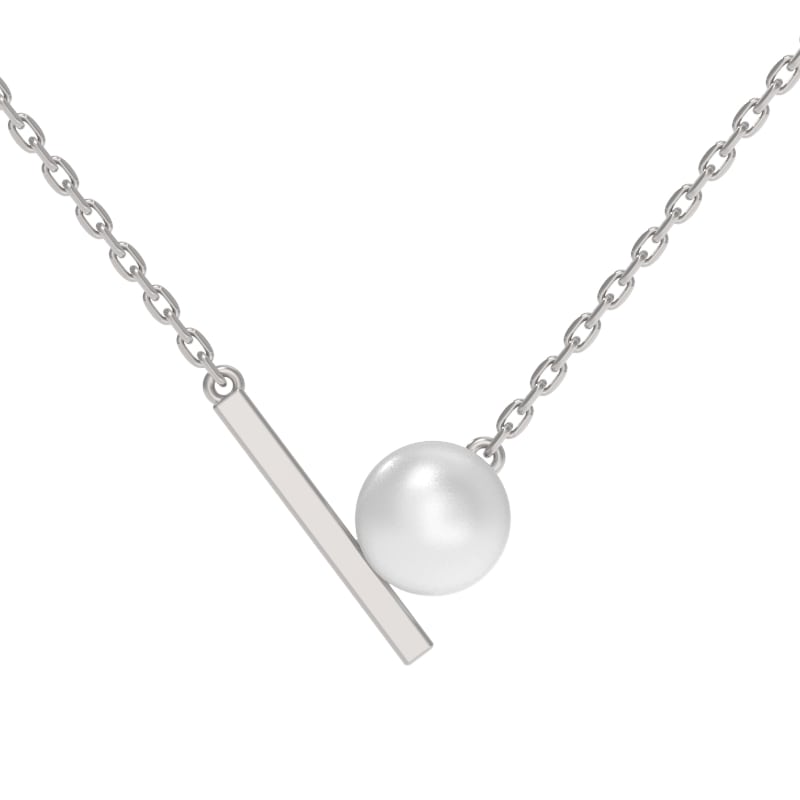 Колье из серебра с камнем Жемчуг фото, цены