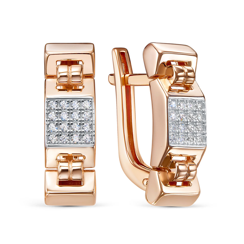 Серьги из золота с камнем Фианит фото, цены