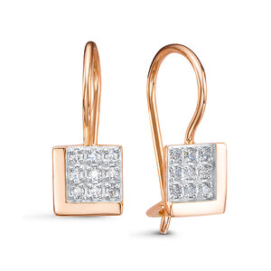 Серьги из золота с камнем Фианит фото, цены