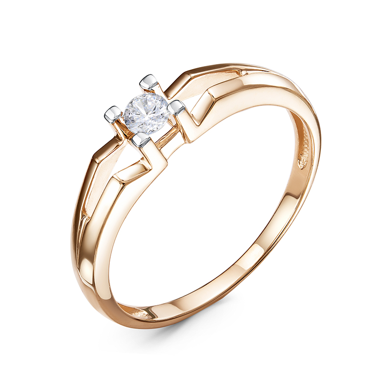 Кольцо из золота с камнем Фианит фото, цены