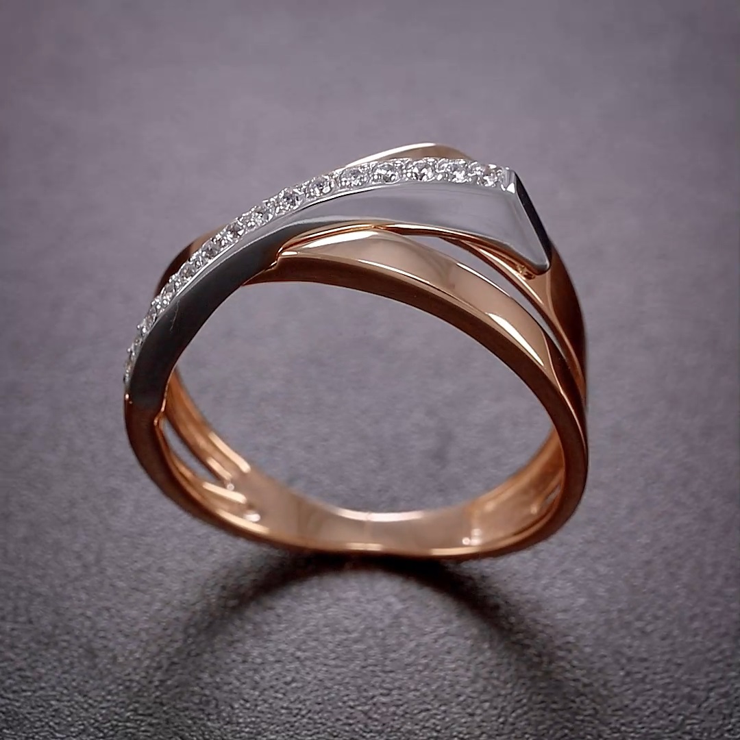 Кольцо из золота с камнем Фианит фото, цены