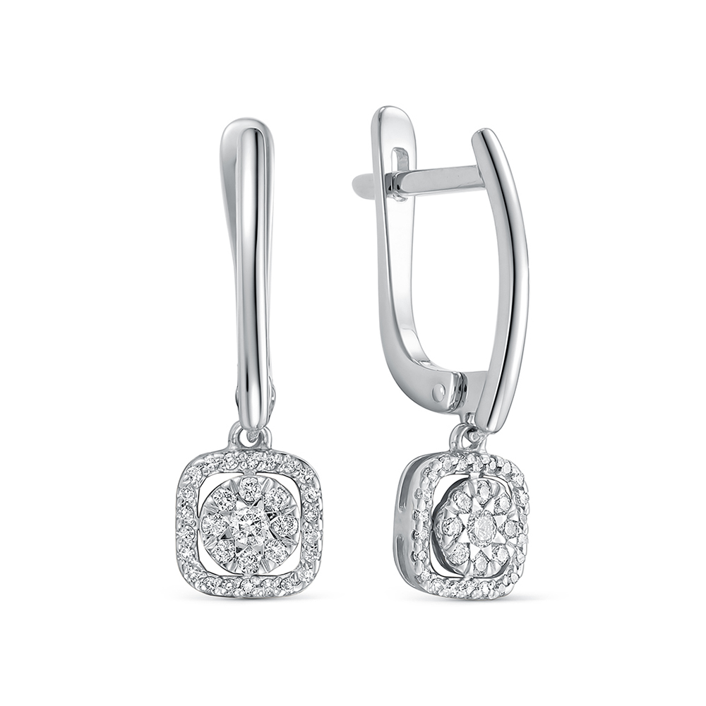 Серьги из золота с камнем Бриллиант фото, цены