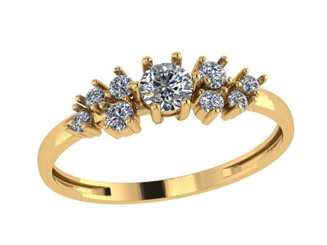 Кольцо из золота с камнем Фианит фото, цены