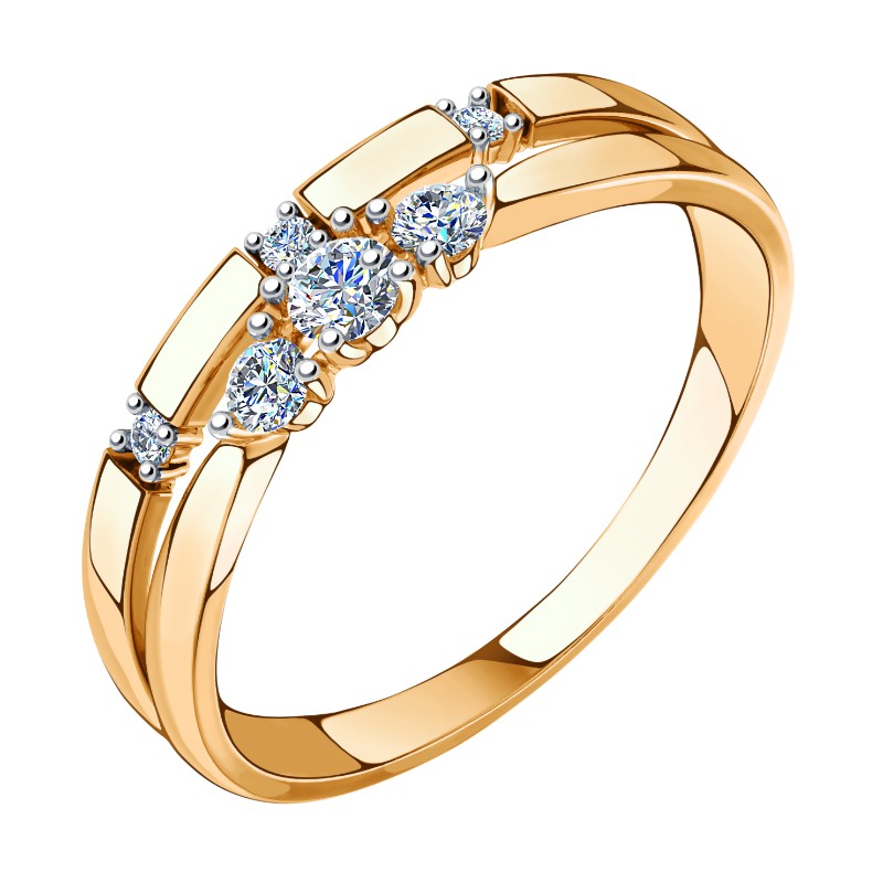 Кольцо из золота с камнем Фианит фото, цены