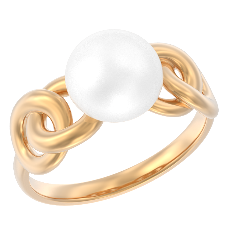 Кольцо из золота с камнем Жемчуг фото, цены