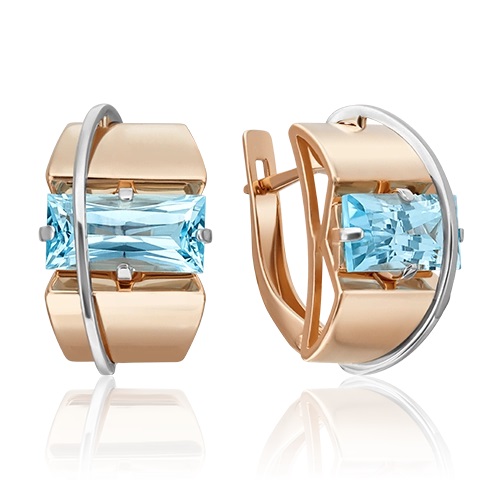 Серьги из золота с камнем Топаз фото, цены