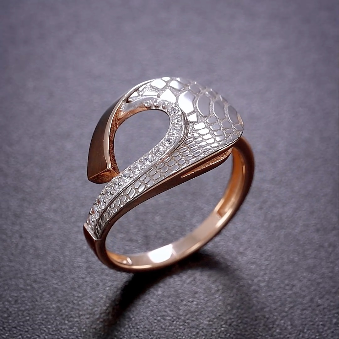 Кольцо из золота с камнем Фианит фото, цены