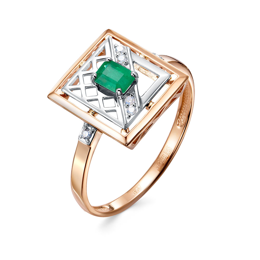 Кольцо из золота с камнем Бриллиант, Изумруд фото, цены