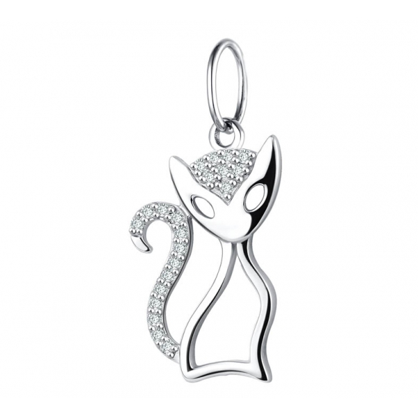 Подвеска из серебра с камнем Фианит фото, цены