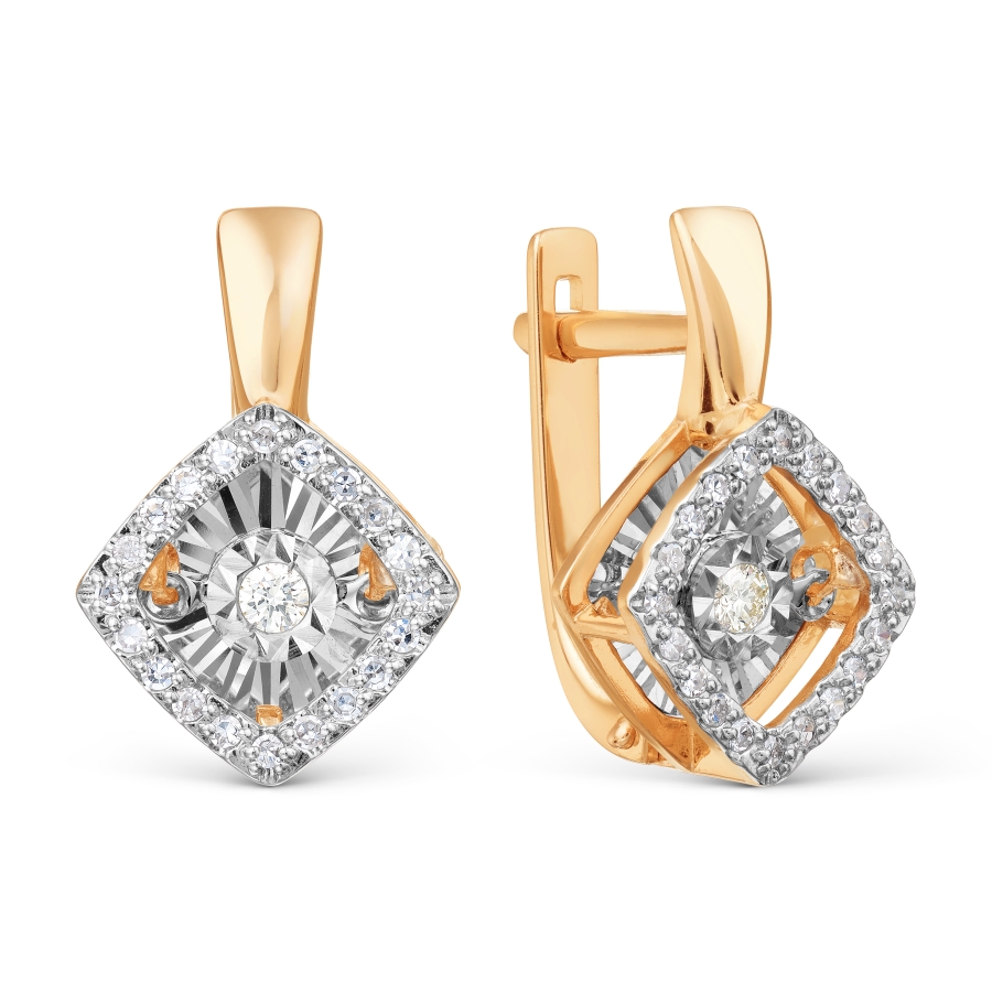 Серьги из золота с камнем Бриллиант,  фото, цены