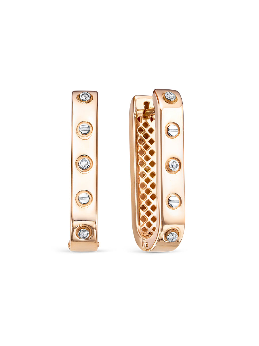 Серьги из золота с камнем Фианит фото, цены