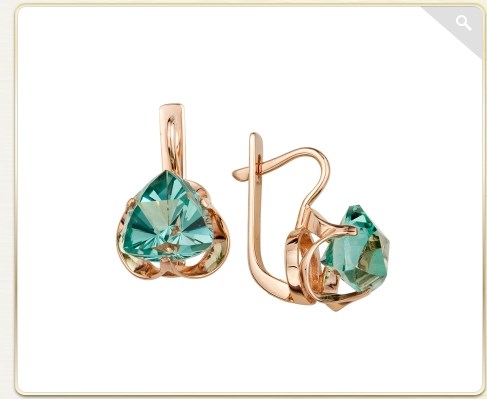 Серьги из золота с камнем Аквамарин фото, цены