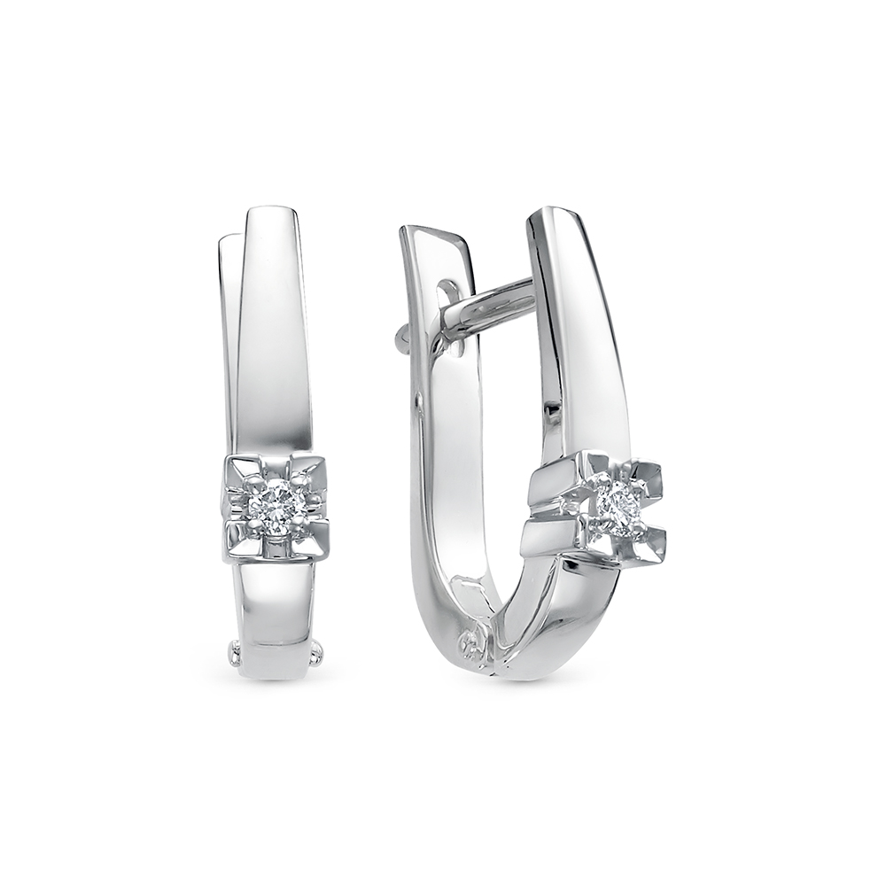 Серьги из золота с камнем Бриллиант фото, цены