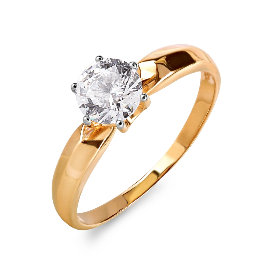 Кольцо из золота с камнем Кристалл "Сваровски" фото, цены