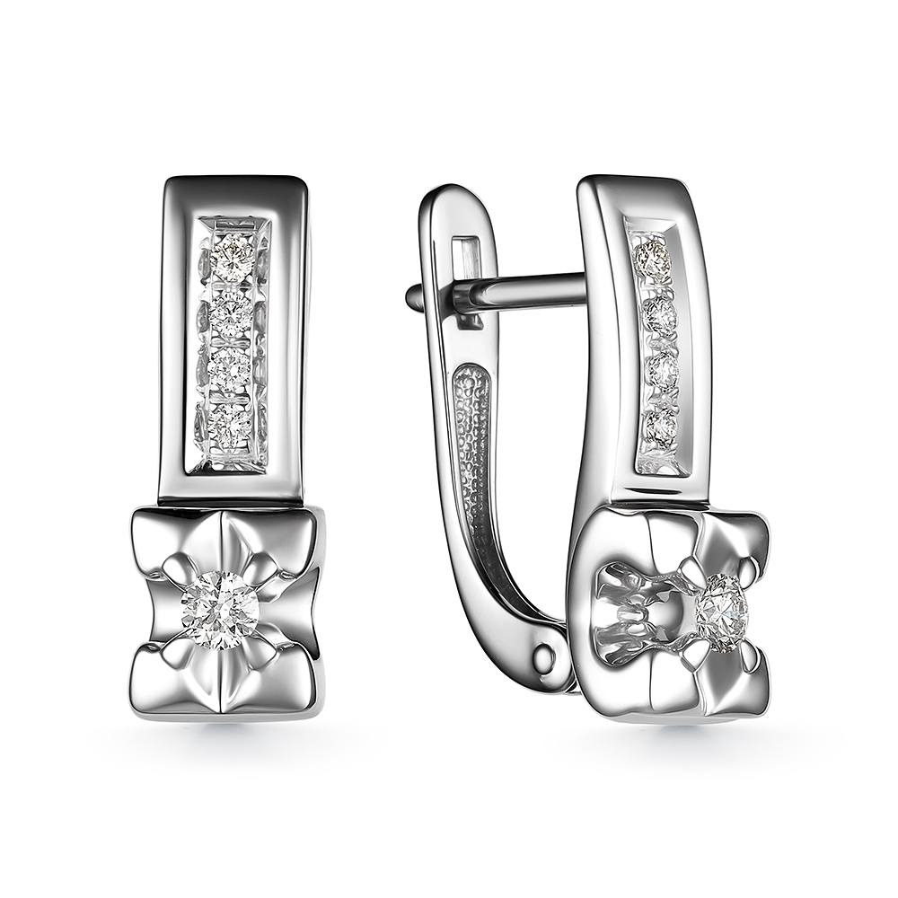 Серьги из золота с камнем Бриллиант фото, цены