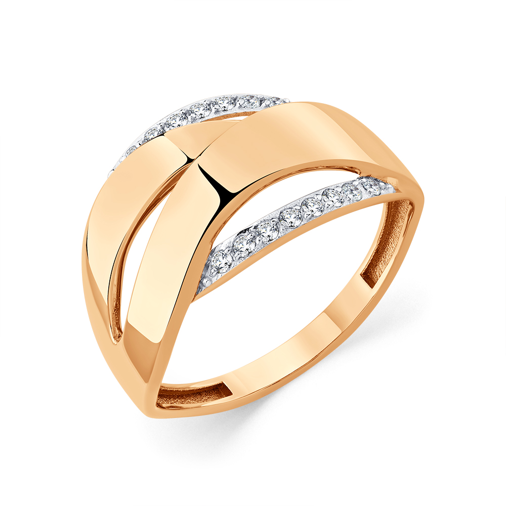 Кольцо из золота с камнем Фианит фото, цены