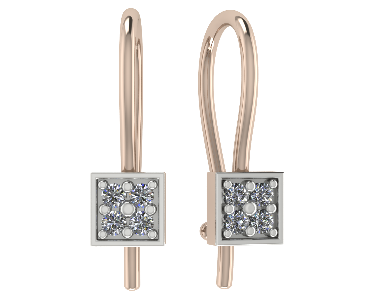 Серьги из золота с камнем Фианит фото, цены