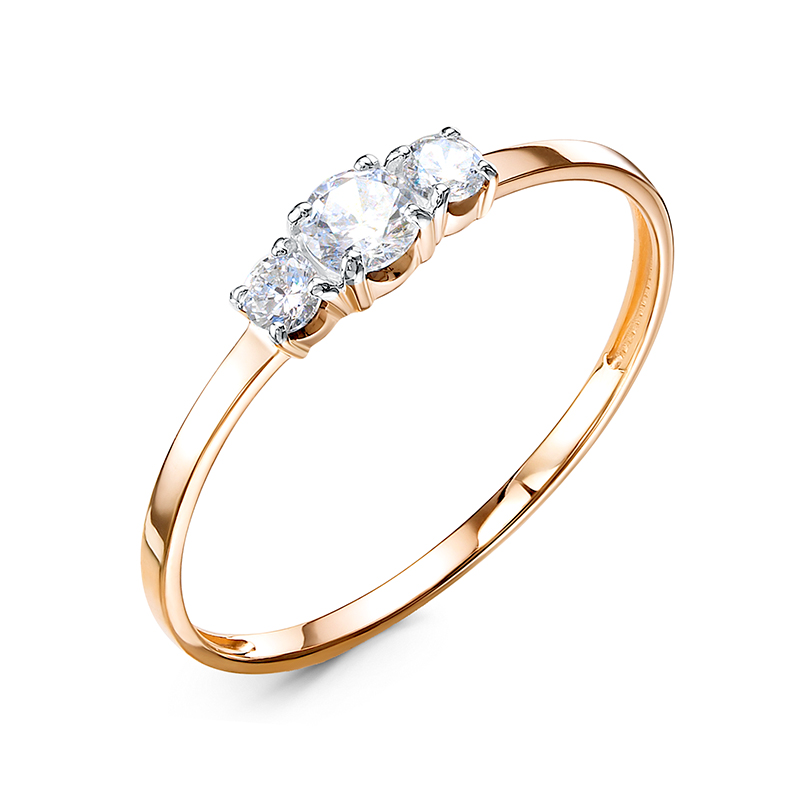 Кольцо из золота с камнем Фианит фото, цены