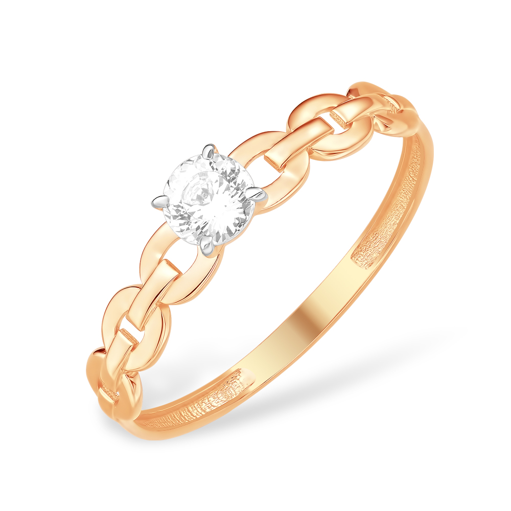 Кольцо из золота с камнем Фианит фото, цены