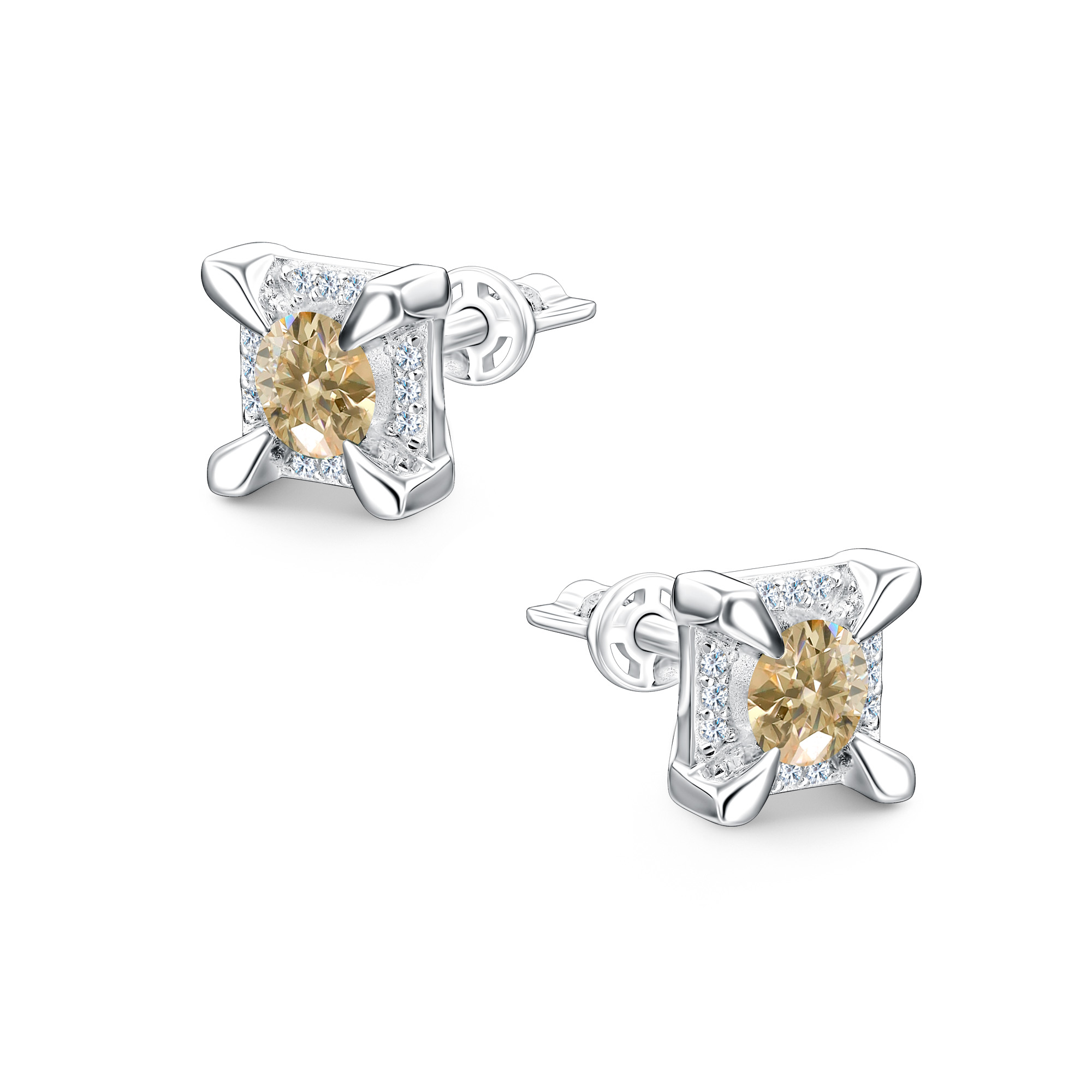 Серьги из серебра с камнем Фианит,  фото, цены