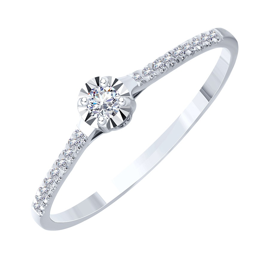 Кольцо из золота с камнем Бриллиант фото, цены