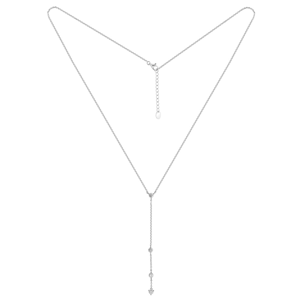 Колье из серебра с камнем Фианит фото, цены