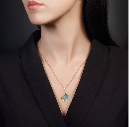 Подвеска из золота с камнем Топаз, Хризолит фото, цены