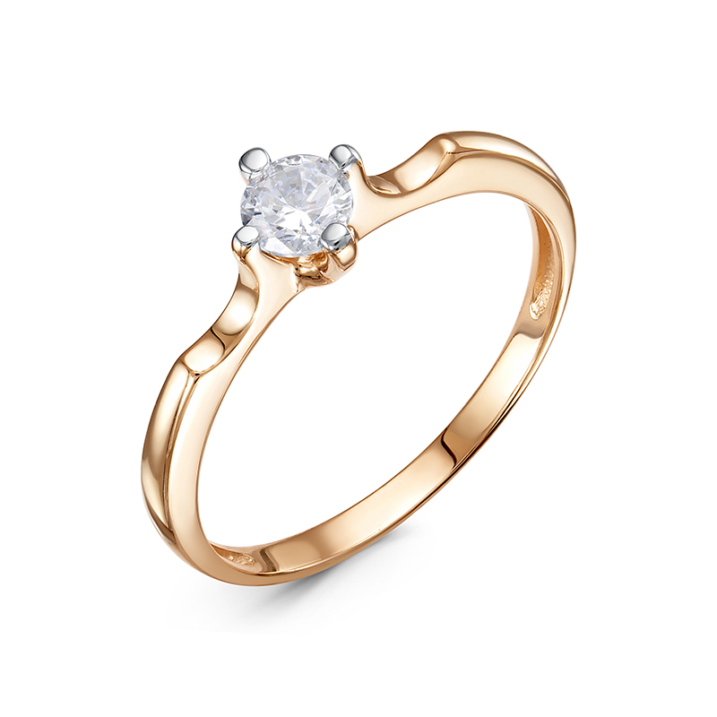 Кольцо из золота с камнем Фианит фото, цены