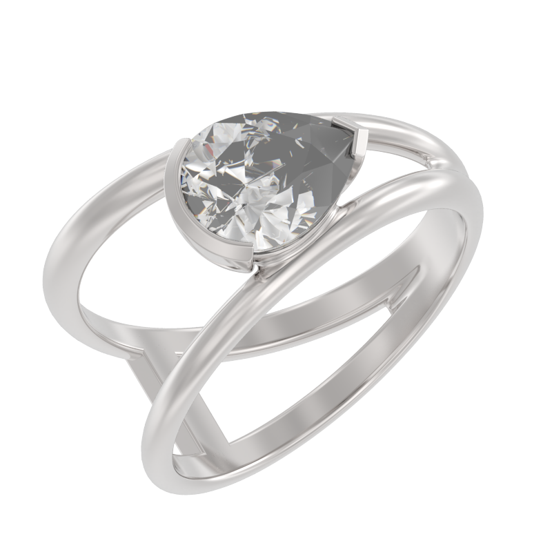 Кольцо из серебра с камнем Фианит фото, цены