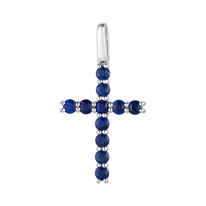 Подвеска из золота с камнем Сапфир фото, цены