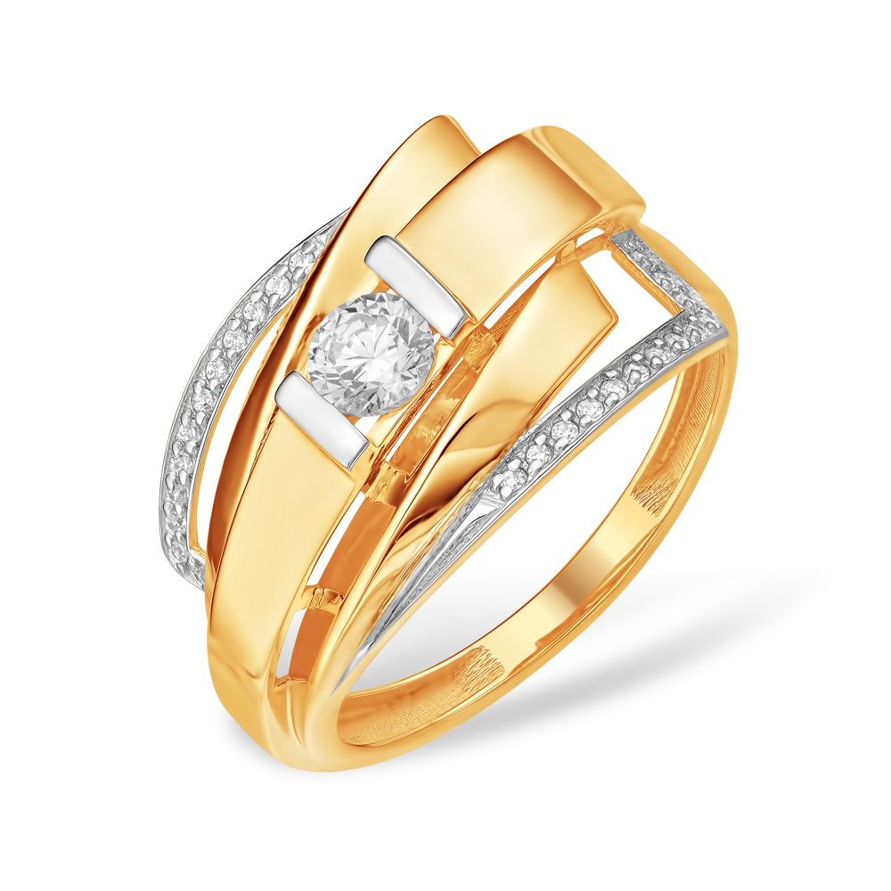 Кольцо из золота с камнем Фианит фото, цены