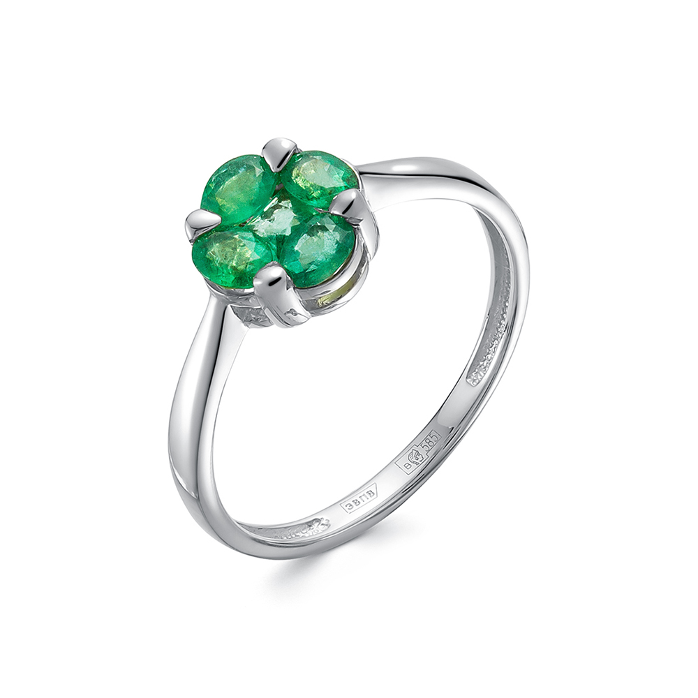 Кольцо из золота с камнем Изумруд фото, цены