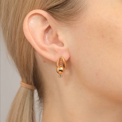 Серьги из золота с камнем Топаз фото, цены