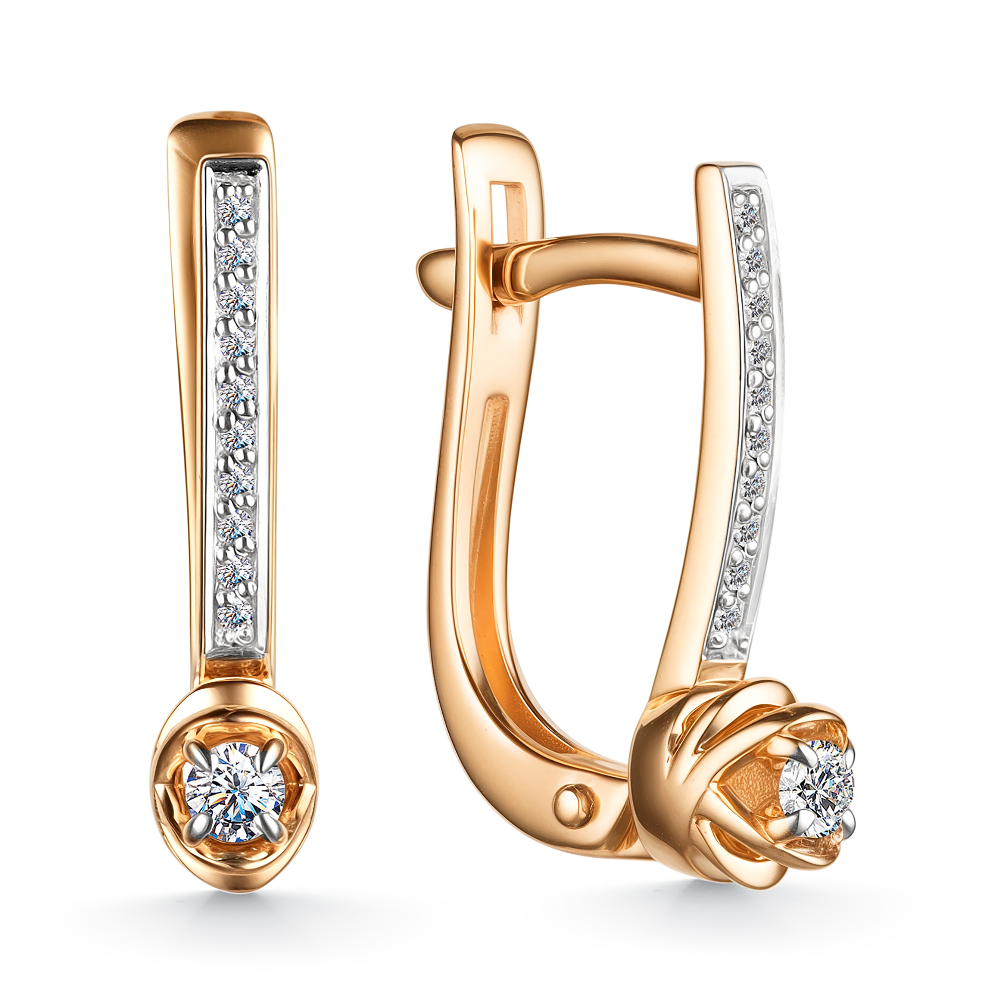 Серьги из золота с камнем Бриллиант фото, цены