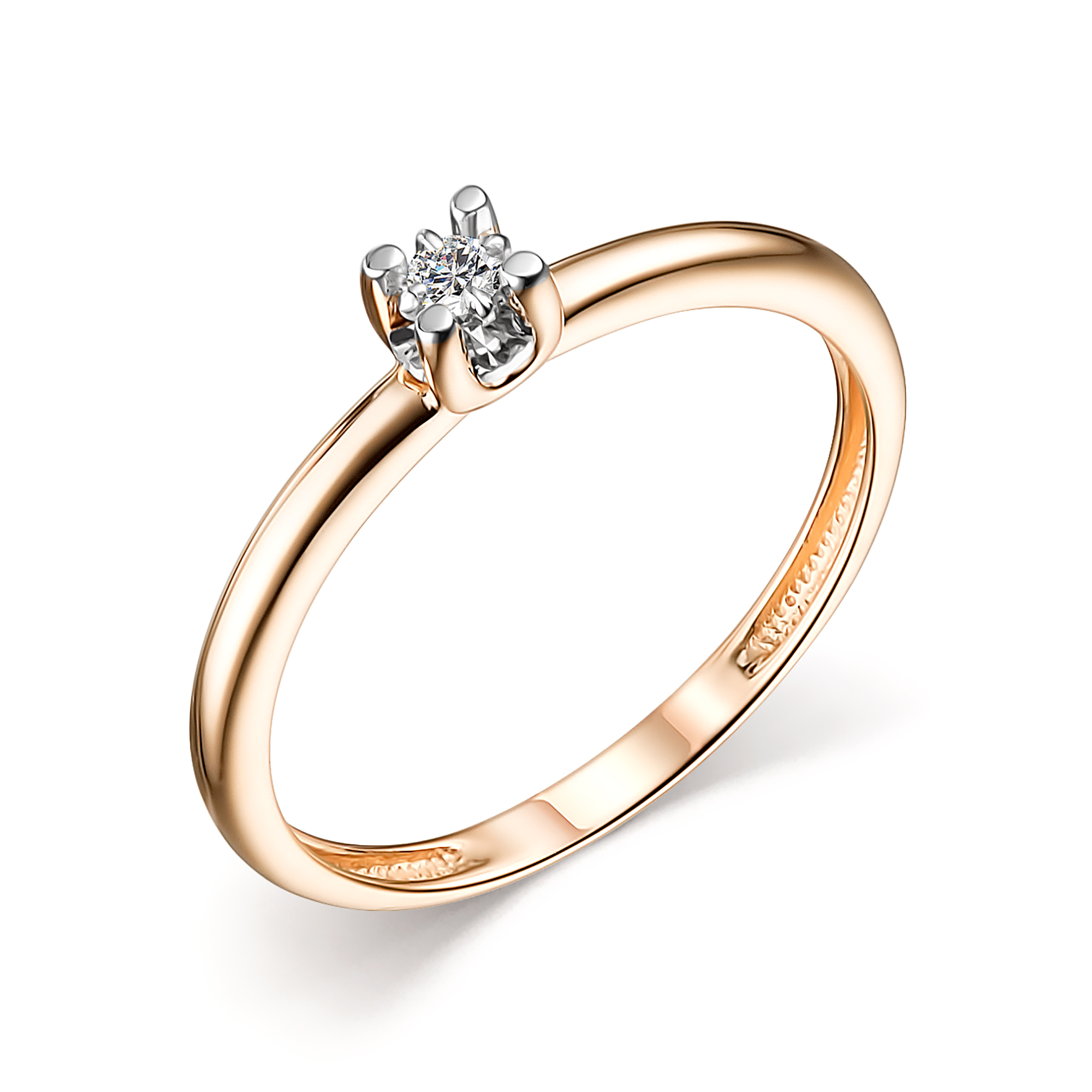 Кольцо из золота с камнем Бриллиант фото, цены