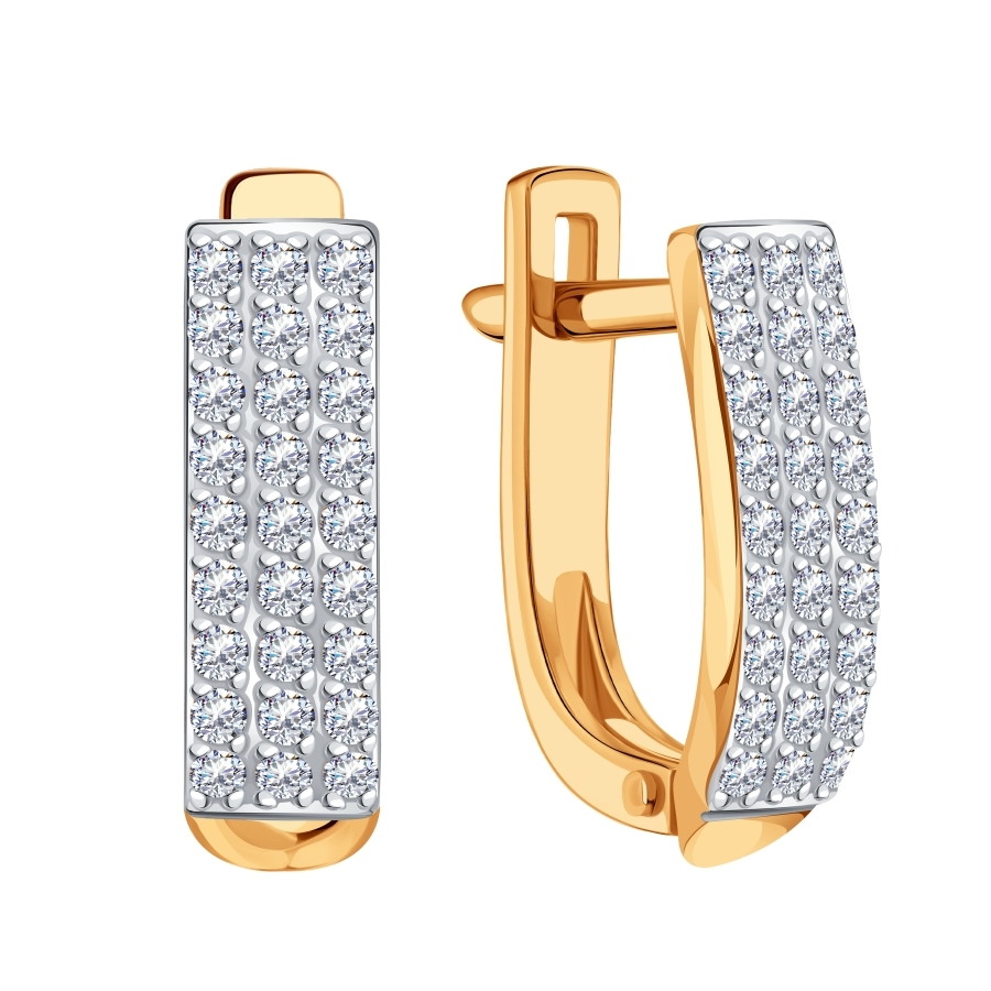 Серьги из золота с камнем Бриллиант фото, цены