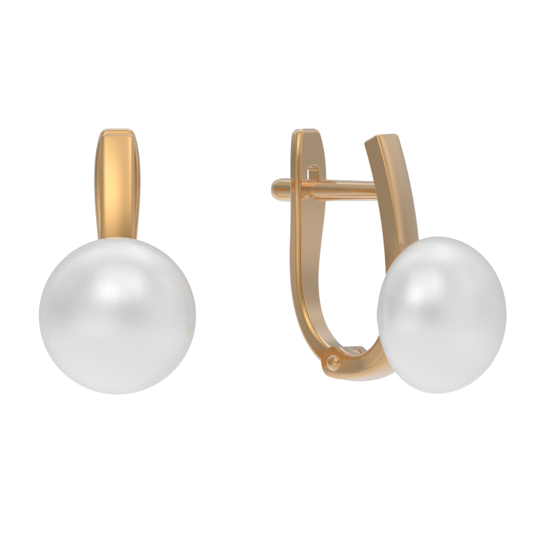 Серьги из золота с камнем Жемчуг фото, цены