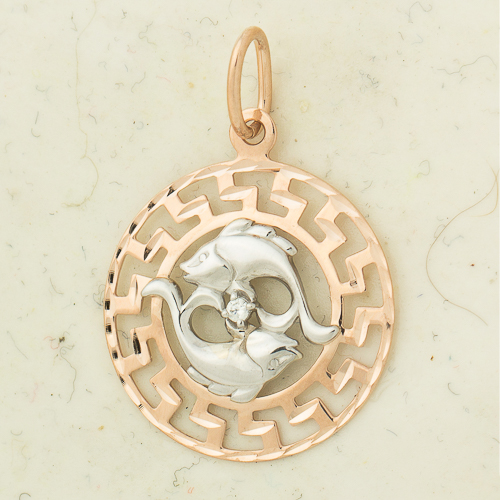 Знак из золота с камнем Фианит фото, цены