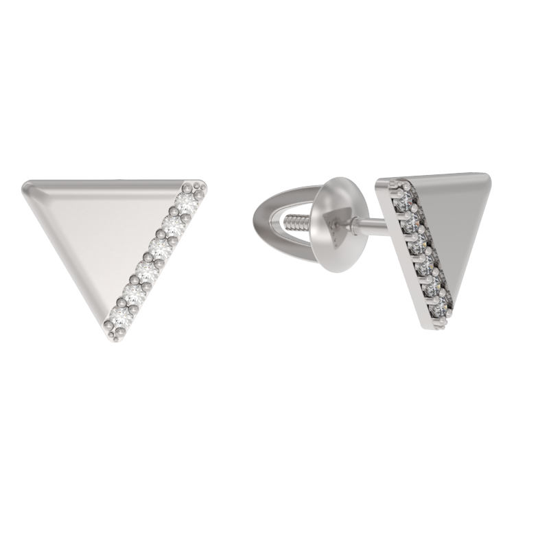 Пуссеты из серебра с камнем Фианит фото, цены