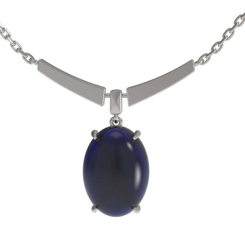 Колье из серебра с камнем Кварц син. фото, цены