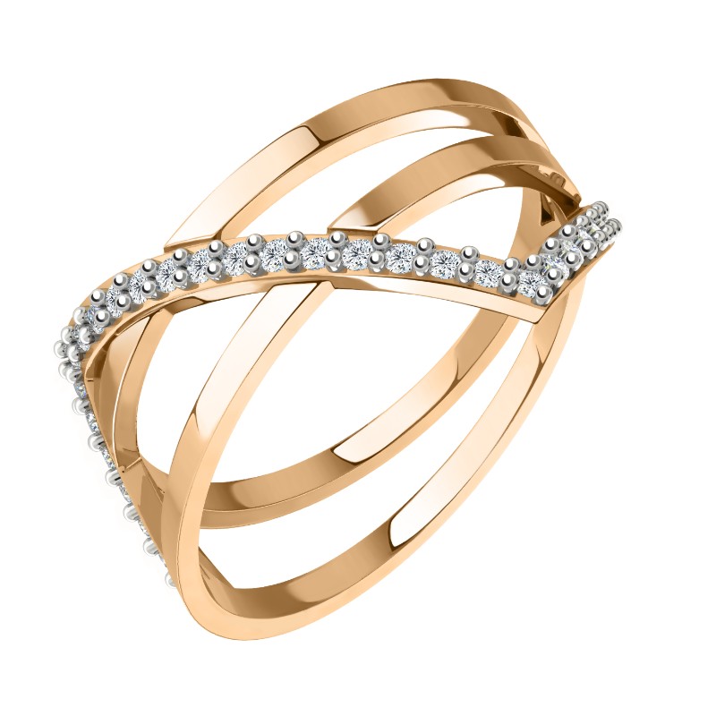 Кольцо из золота с камнем Фианит фото, цены