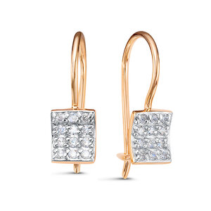 Серьги из золота с камнем Фианит фото, цены