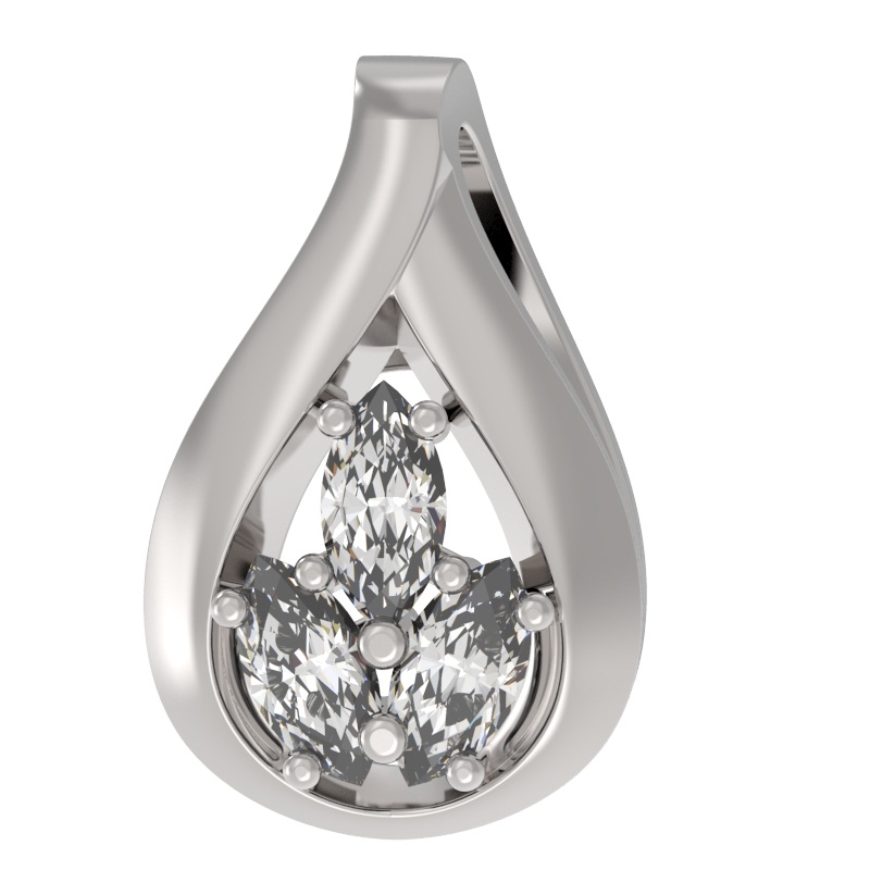 Кулон из серебра с камнем Фианит фото, цены