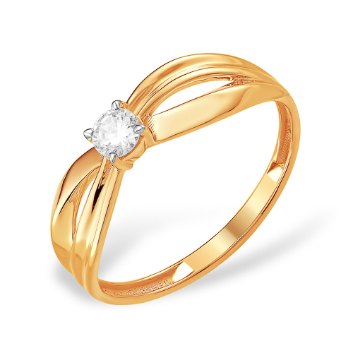 Кольцо из золота с камнем Фианит фото, цены