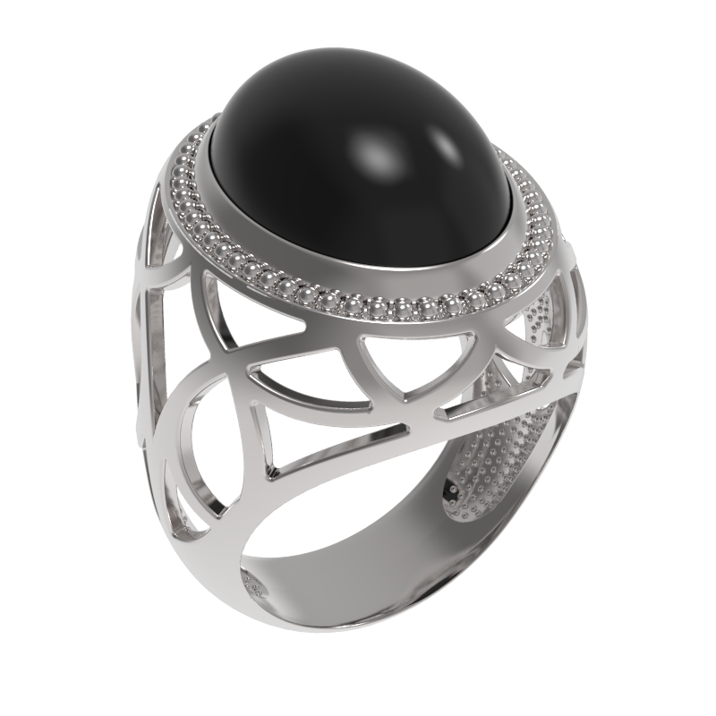 Кольцо из серебра с камнем Агат фото, цены