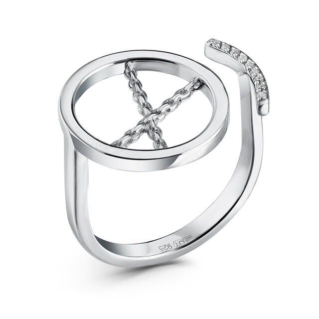 Кольцо из серебра с камнем Фианит фото, цены