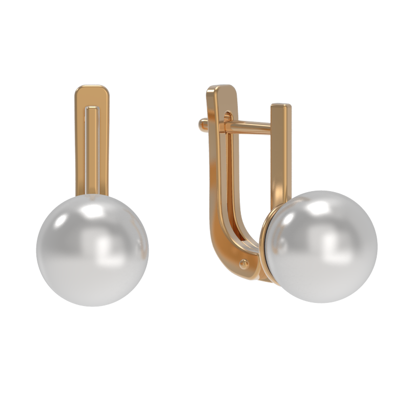 Серьги из золота с камнем Жемчуг фото, цены
