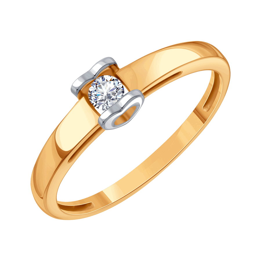 Кольцо из золота с камнем Бриллиант фото, цены